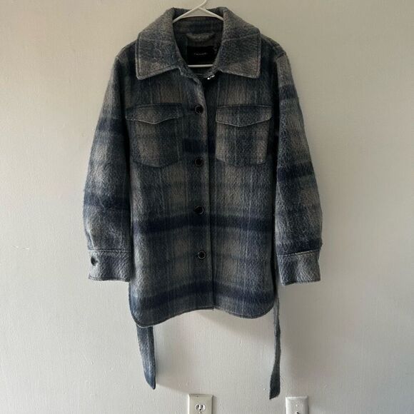 Tahari Sky Blue Stacie Wool Blend Peacoat Size XS Classic Cozy Fall Winter - Picture 4 of 9